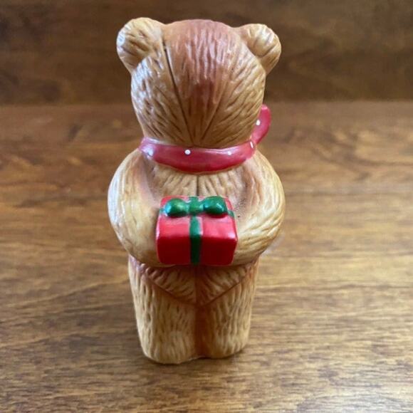 ENESCO Lucy and Me Christmas Bear Holding Present Behind It's Back 1984 - Picture 2 of 3